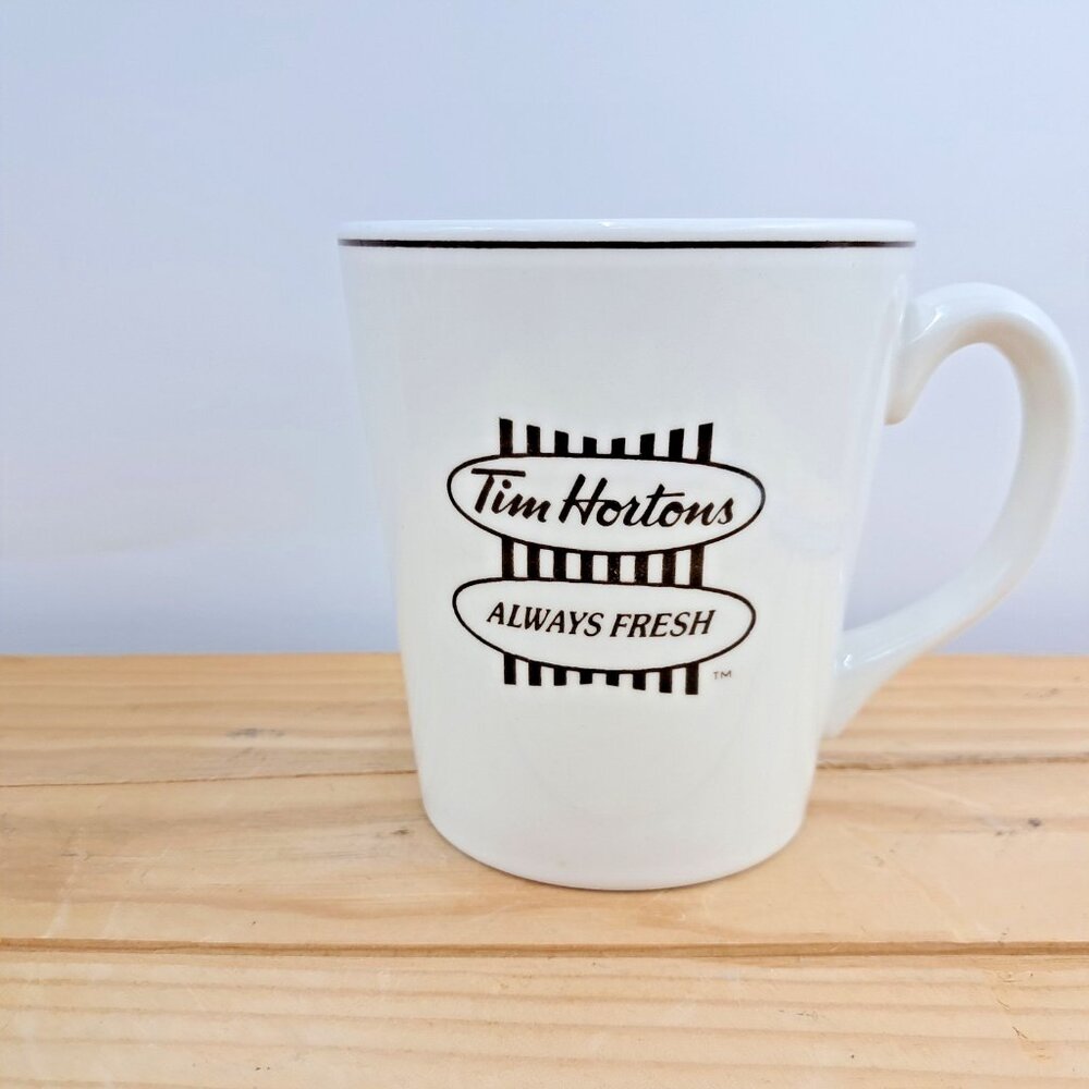 Tim Hortons Steelite Coffee Mug Always Fresh Logo White Vitrified England